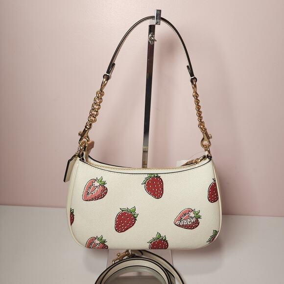NWT Coach CAL62 Teri Shoulder Bag With Strawberry Print - Picture 3 of 7